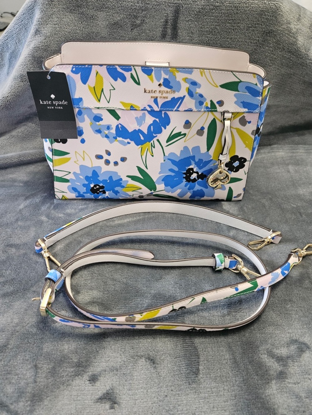 kate spade Floral Crossbody Bag - Blue, Yellow, Green